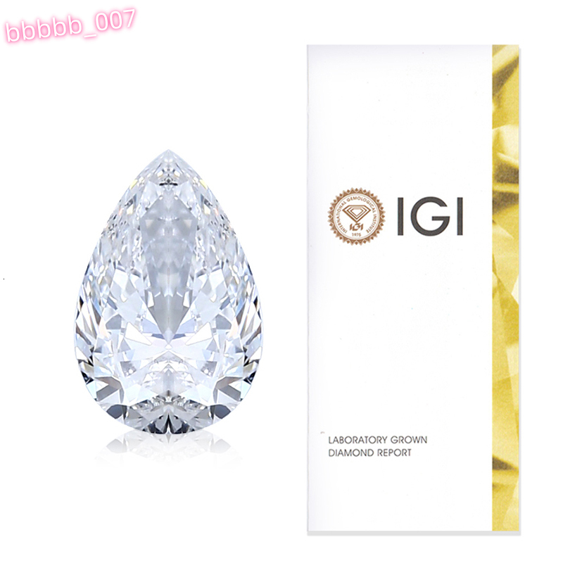 Starsgem Pear Shape Lab Grown Diamonds 2-2.1ct D Color IGI Certificate HPHT CVD Diamond for Jewelry