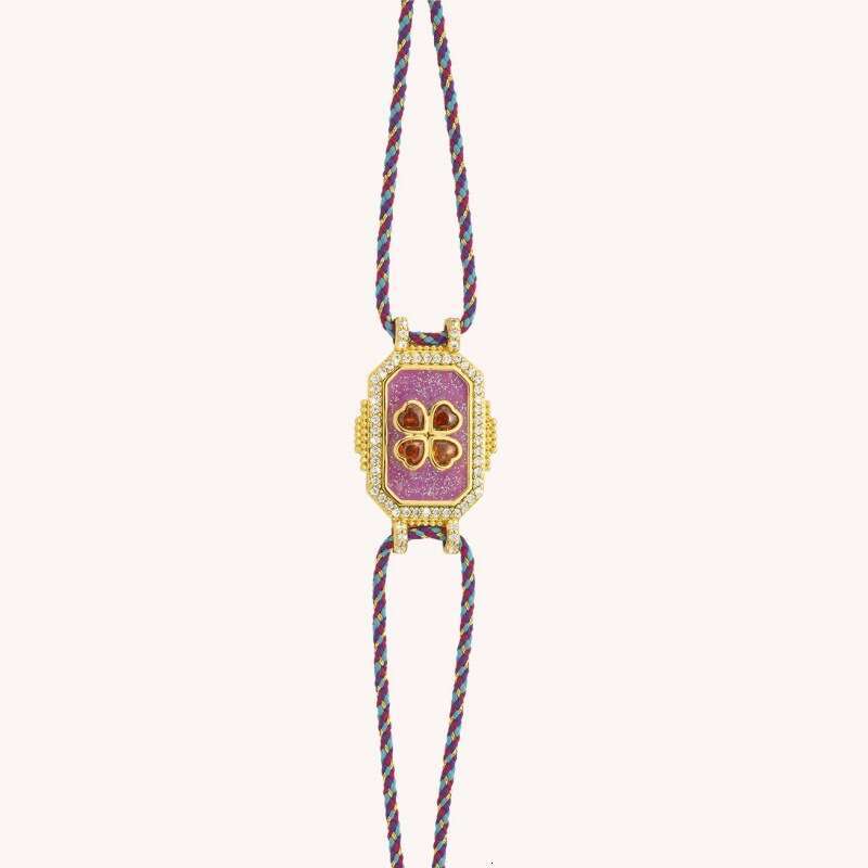 Designer necklace for women Retro niche European and American new Tarot card four leaf clover Bohemian style inlaid zircon bracelet constellation fort