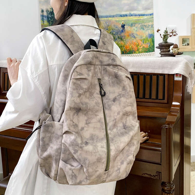 Graffiti Korean version high school student large capacity backpack, couple's tie dye printed travel backpack trend