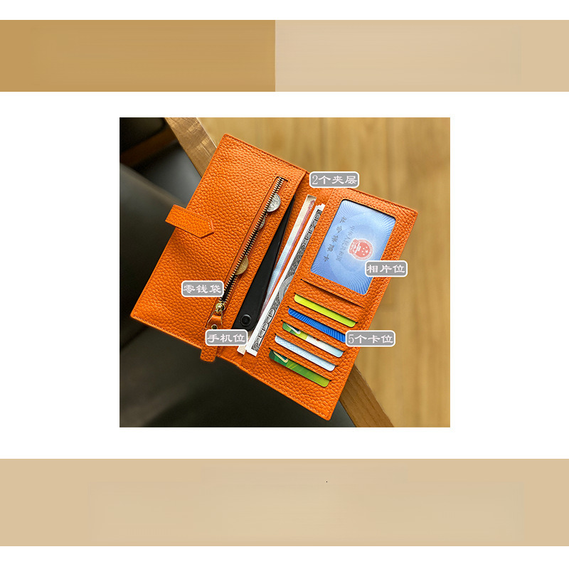 Designer Genuine Leather Niche Design For Long Styles New High End Women S Multifunctional Folding Wallet hot Key Pouch