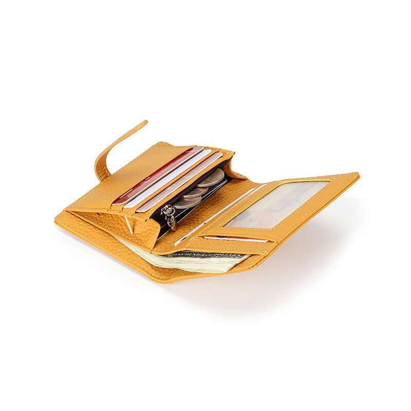 100% Cow Genuine Leather Womens Wallets And Fashion Small Money Bag Design Coin Purses Simple Wallet Card Holder
