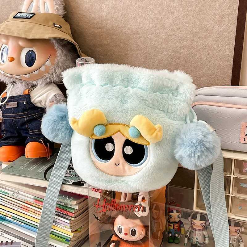 Top Quality Powerpuff Girls Plush Satchel Cute Earphone Storage Bag Adjustable Diagonal Blessing Pack Girl Holiday Giftt250423