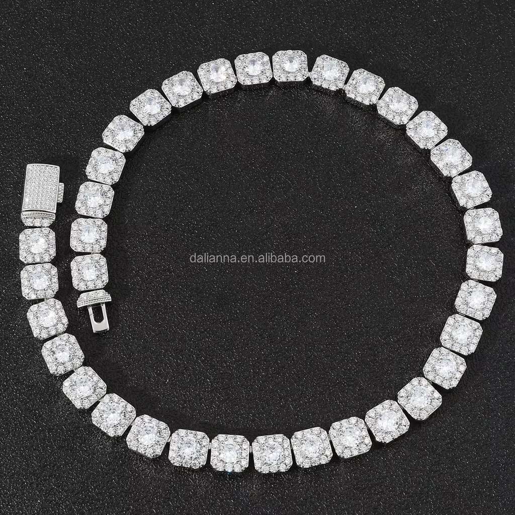 Fine Jewelry Hip Hop Bling Vvs Moissanite Jewelry Men Iced Out Custom Letter 14K Gold Plated S925 Sterling Silver Necklace