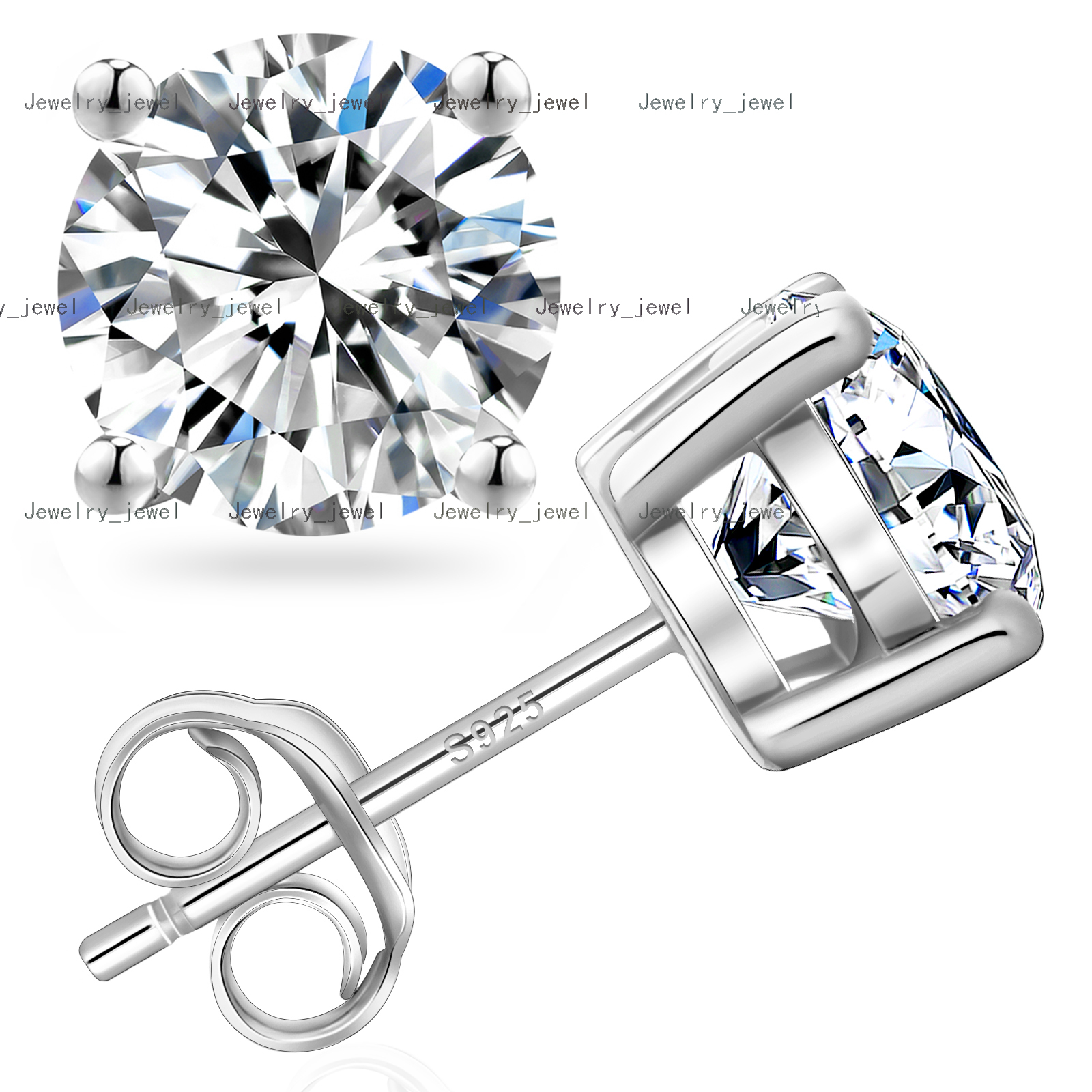 Exclusive Store Perks 0.5ct * 2 Four Claw Stud Moissanite S925 Silver Earrings A Price You Have Never Seen Before