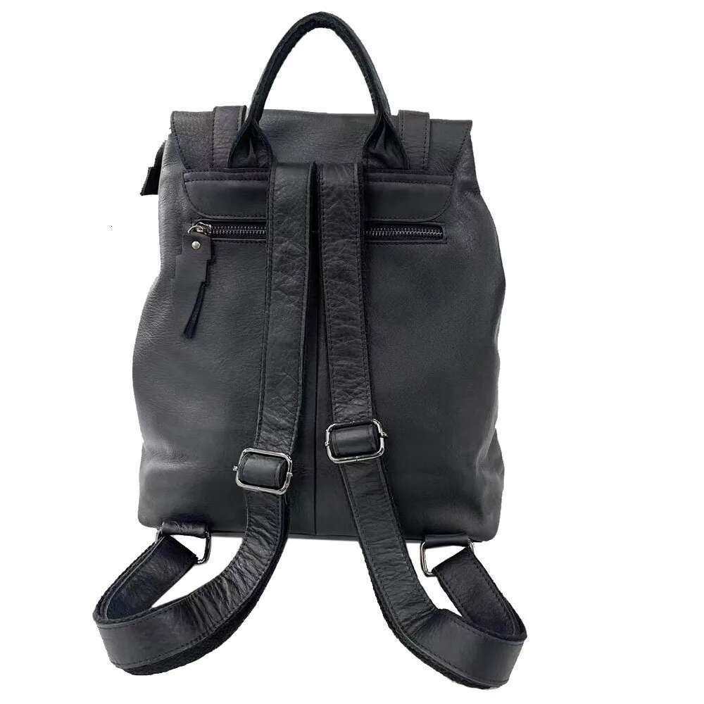 Zency Natural Cowhide Leather Backpack Durable Women Vintage Pack Large Capacity Shoulder Bag For Work Travel School