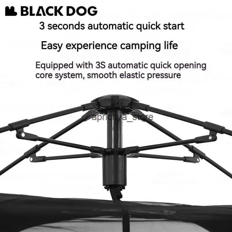 Black Dog Camping Tent 150D Oxford Cloth Thick Rainproof Material Portable Design High Quality Suitable for 3-4 People Q250423