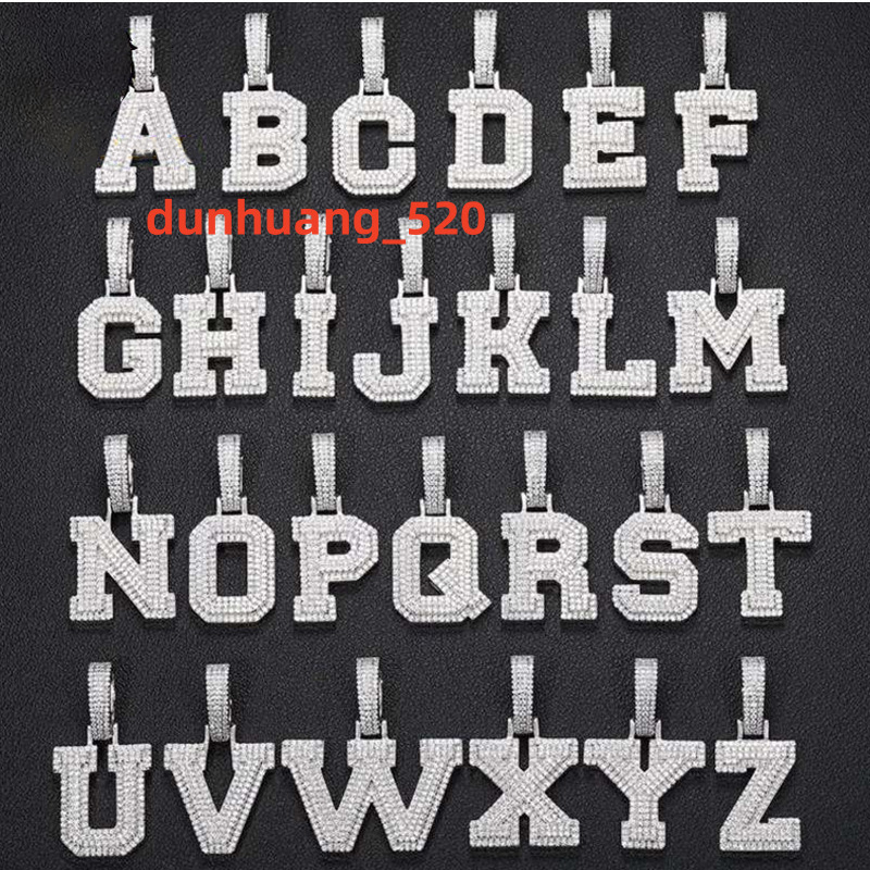 Custom Initial 925 Sterling Silver 26 Letter Moissanite Pendant Jewelry Making Charms Elegant Necklace for Gifts