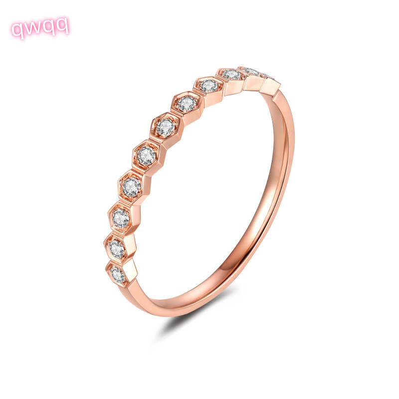 18K Rose Gold Classic Style Lab Grown Diamond Ring Womens Party Jewelry for Wedding Engagement Rhodium Plated CVD HPHT Diamonds