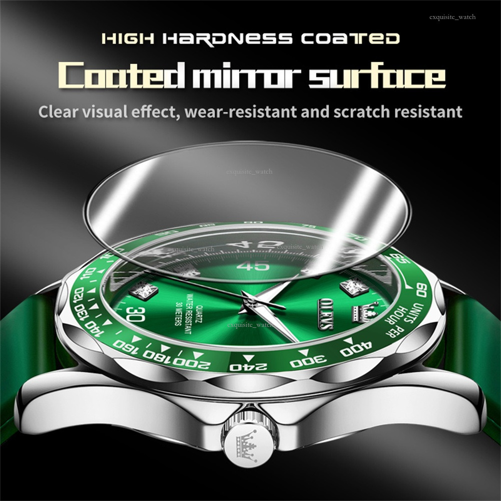 OLEVS Brand Designer Olevs Brand Watch Wholesale Lex Green Submariner Quartz Watch Waterproof Men's Watch Men's Luxury Watch Free Delivery W