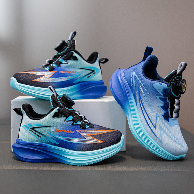 Childrens Breathable Sports Running Spring and Autumn New Ins Style Mesh Shock Absorption Soft Sole Boys Casual Shoes H260130