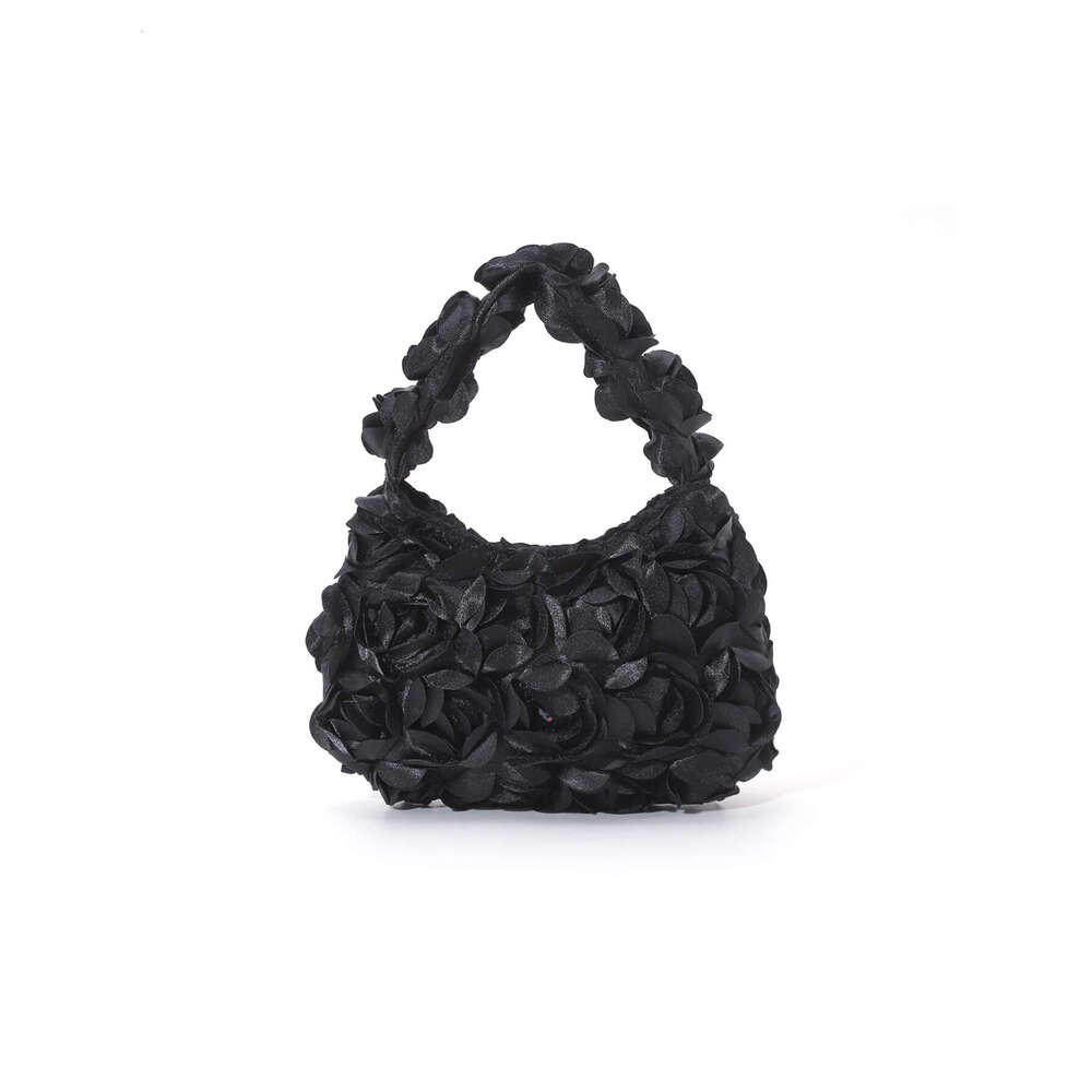 3D Rose Blossoms Sparkling Crescent Moon Package Color Ding Handheld Cheongsam Wedding Women's Banquet Bag