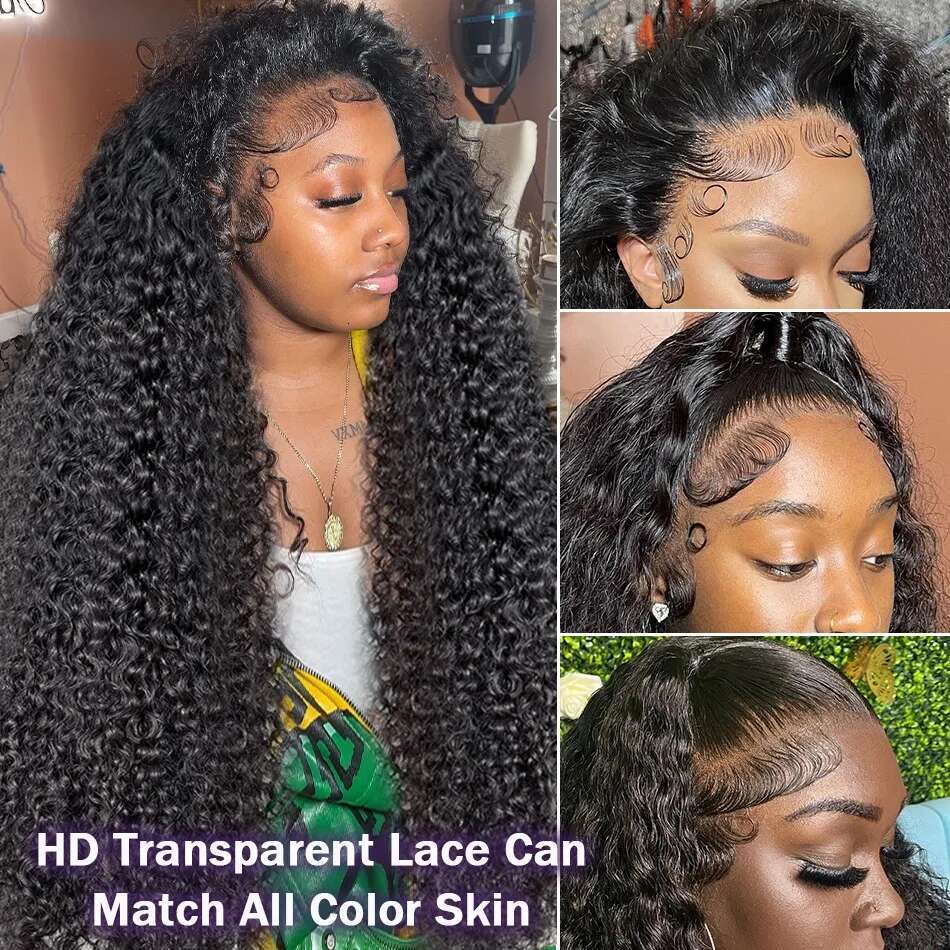 Links 30 40 Inch Deep Wave 13X6 HD Front Human Hair Wig For Women 250 Density Brazilian Water Curly 13X4 Lace Frontal Wigs