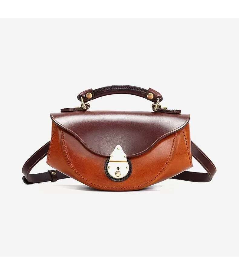 New Women's High-End Small Boat Crossbody Bag, Retro Versatile Student Leather Handbag, Shoulder Bag Designer's bag Designer's bag