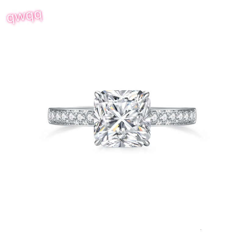 18K White Gold Classic Style Lab Grown Diamond Ring Radiant Diamonds Wedding Engagement Sample for Womens Anniversary Gift