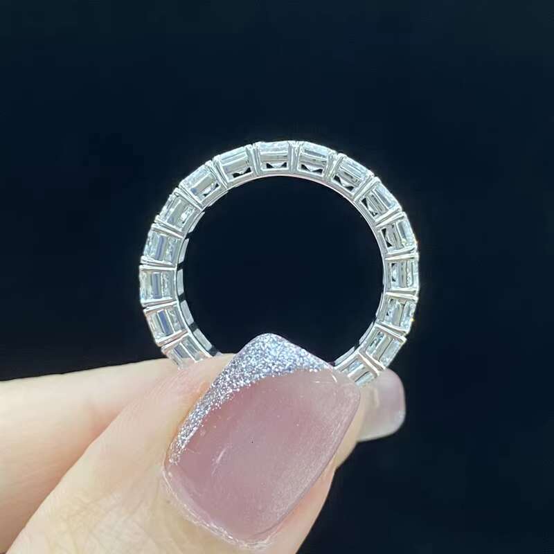 18K White Gold Lab Grown Diamond Eternity Band Ring Fine Jewelry Wedding Rings with CVD HPHT Diamond for Engagement