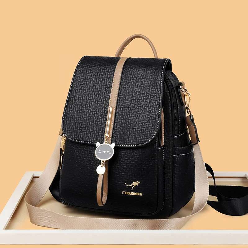 Fashion Backpack Women Pu Leather Back Pack Ladies Travel Rucksacks Cute Shoulder Bags Designer Large School Bag For Girls