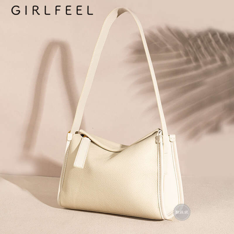 Ge Feni's new 2025 high-end texture top layer cowhide pillow bag, versatile genuine leather shoulder crossbody bag for women