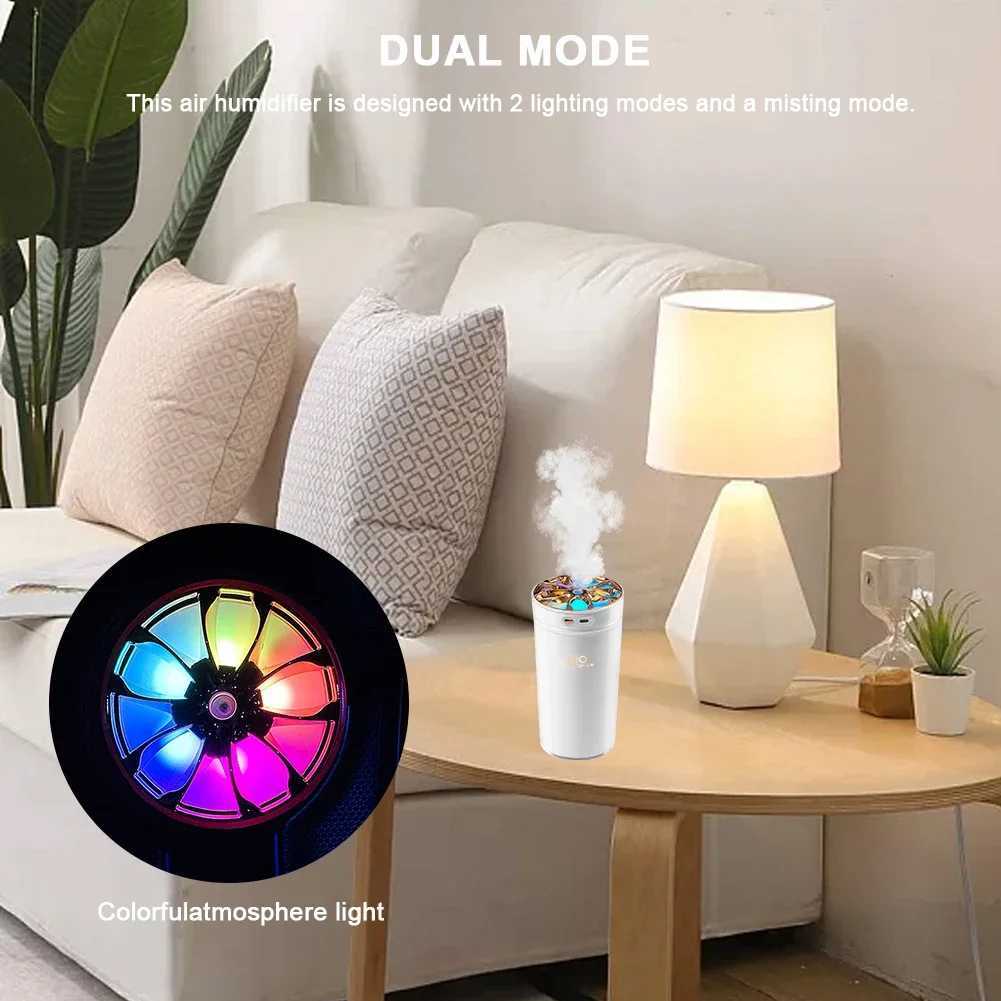 Latest USB car air humidifier with colorful night light 300ml wireless humidifier car air freshener car Ara diffuser Y250422