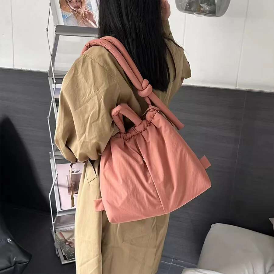 Nylon Women's Down Padded Cotton, Fashionable Student Backpack, Portable Makeup Bag, Casual Shoulder Bag Designer's bag