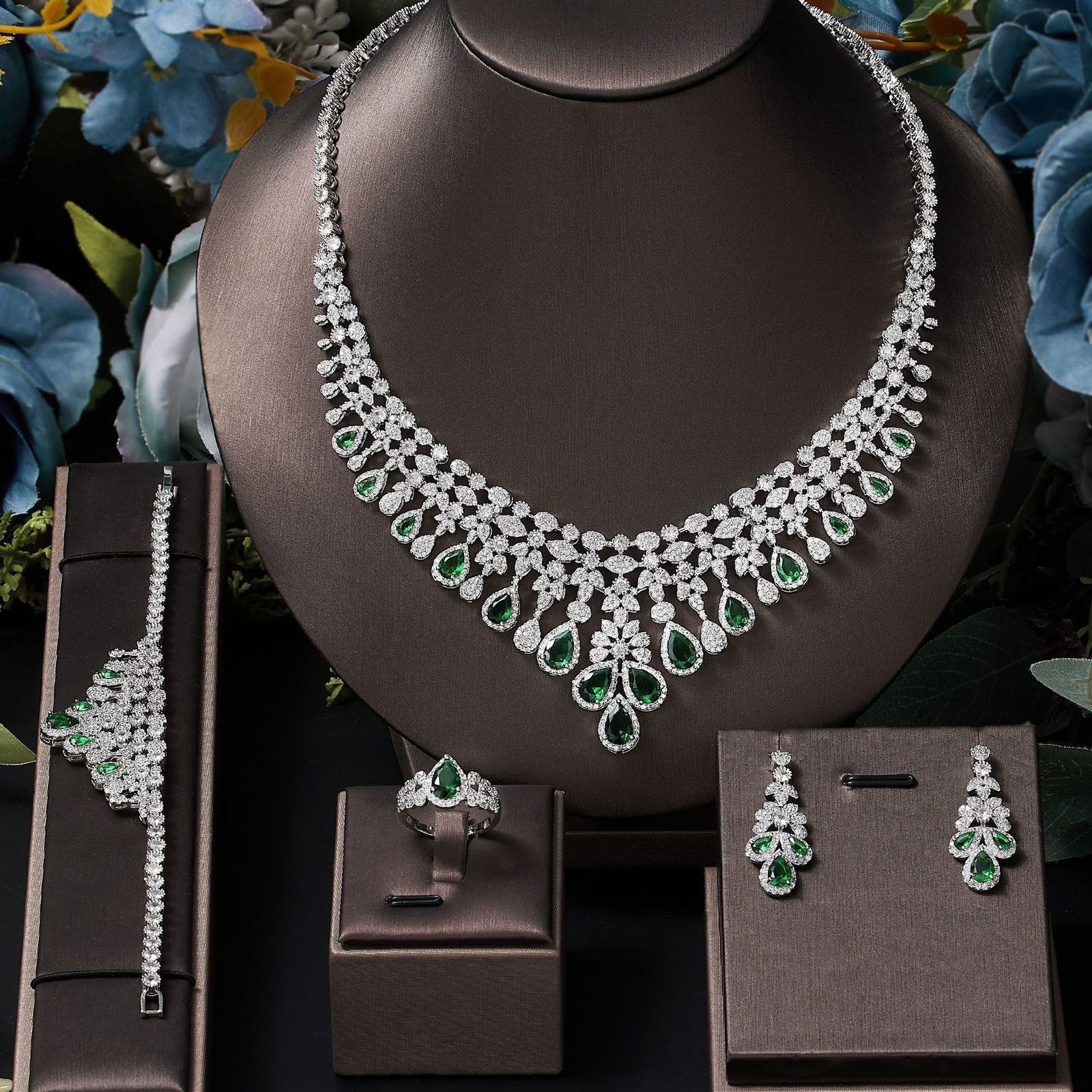 TIRIM Elegant Bridal Necklace Set Womens Cubic Zirconia Dubai Wedding Jewelry Set Bridal Accessories Party Jewelry 240906