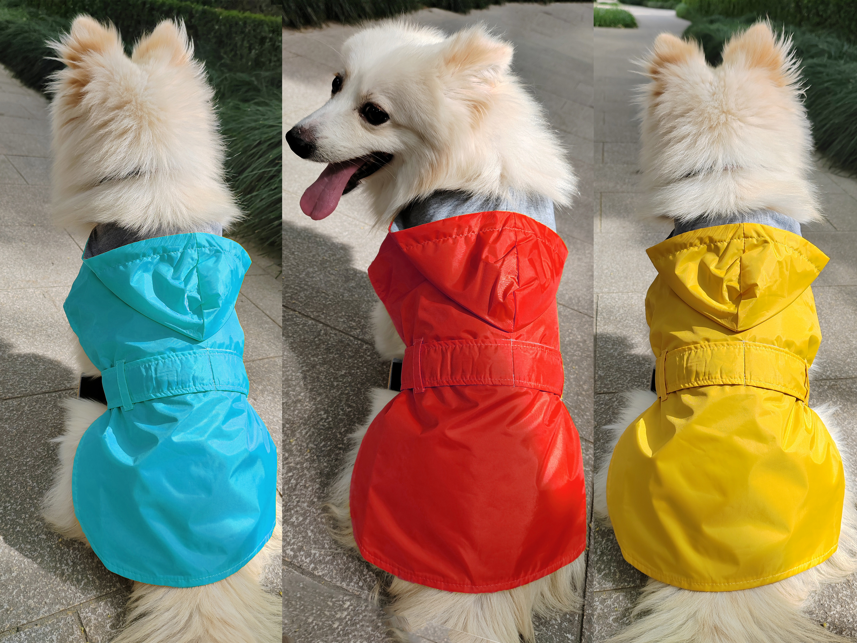Doggy Clothes Waterproof Dog Coat Dog Raincoats Rain Jacket Poncho for Puppy Small Medium Dogs Pet Coat Slicker Breatheable Hooded Breathable Harness 