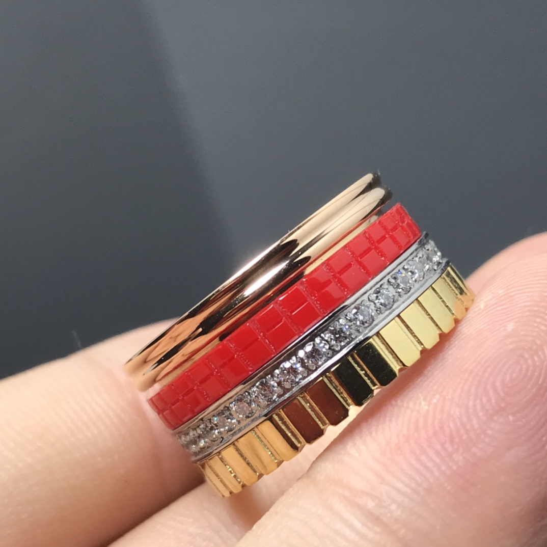 ADITA Quatre rings designer wide ring T0P quality for couples wedding rings details are consistent with counter products Moissanite classic style With box J006