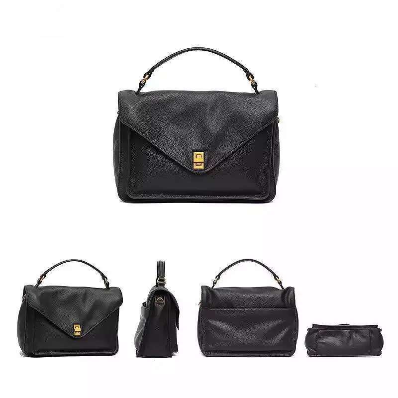 Designer Bag New Women Commuter Messenger Bag First Layer Cowhide Large Capacity Handbag