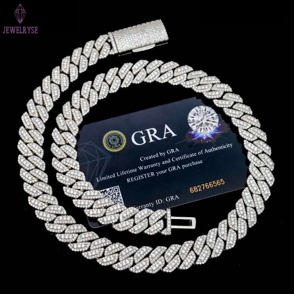 Factory Directly Sales Good Price Hip Hop Jewelry 13mm Iced Out Cuban k Chain Bracelet Vvs Moissanite
