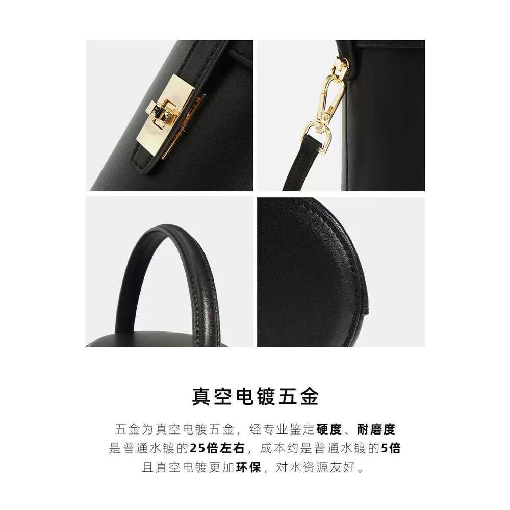 Women's Bag Round Leisure Bucket Leather Commuting Solid Color Design Fashionable One Shoulder Crossbody Handbag Designer's bag Designer
