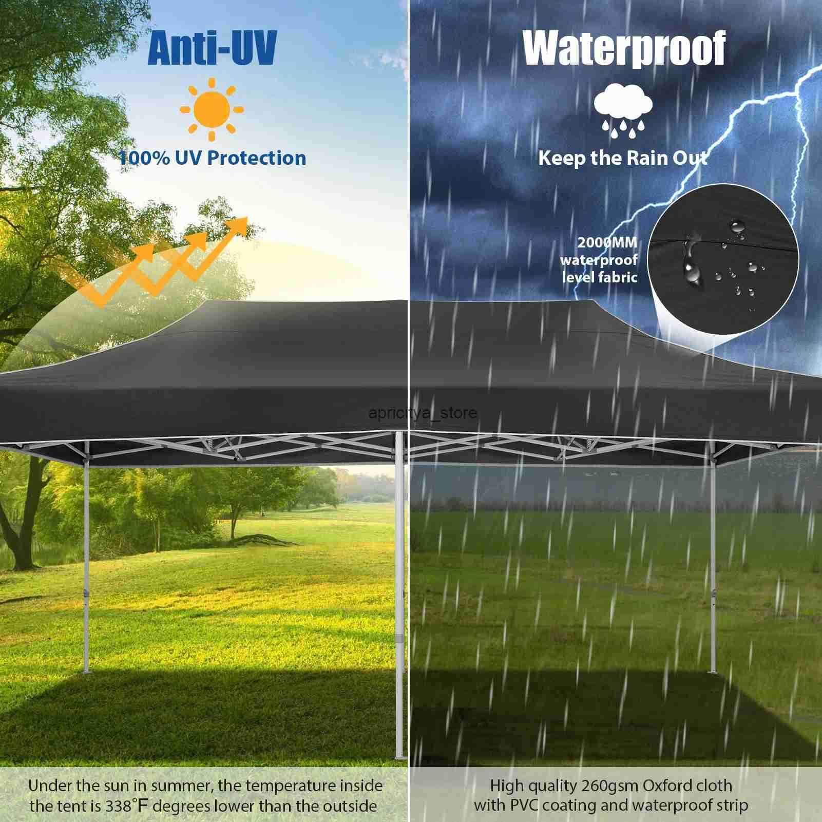 10x20 heavy-duty pop-up canopy tent used for party events weddings commercial instant canopy with roller bag waterproof party tent Q250423
