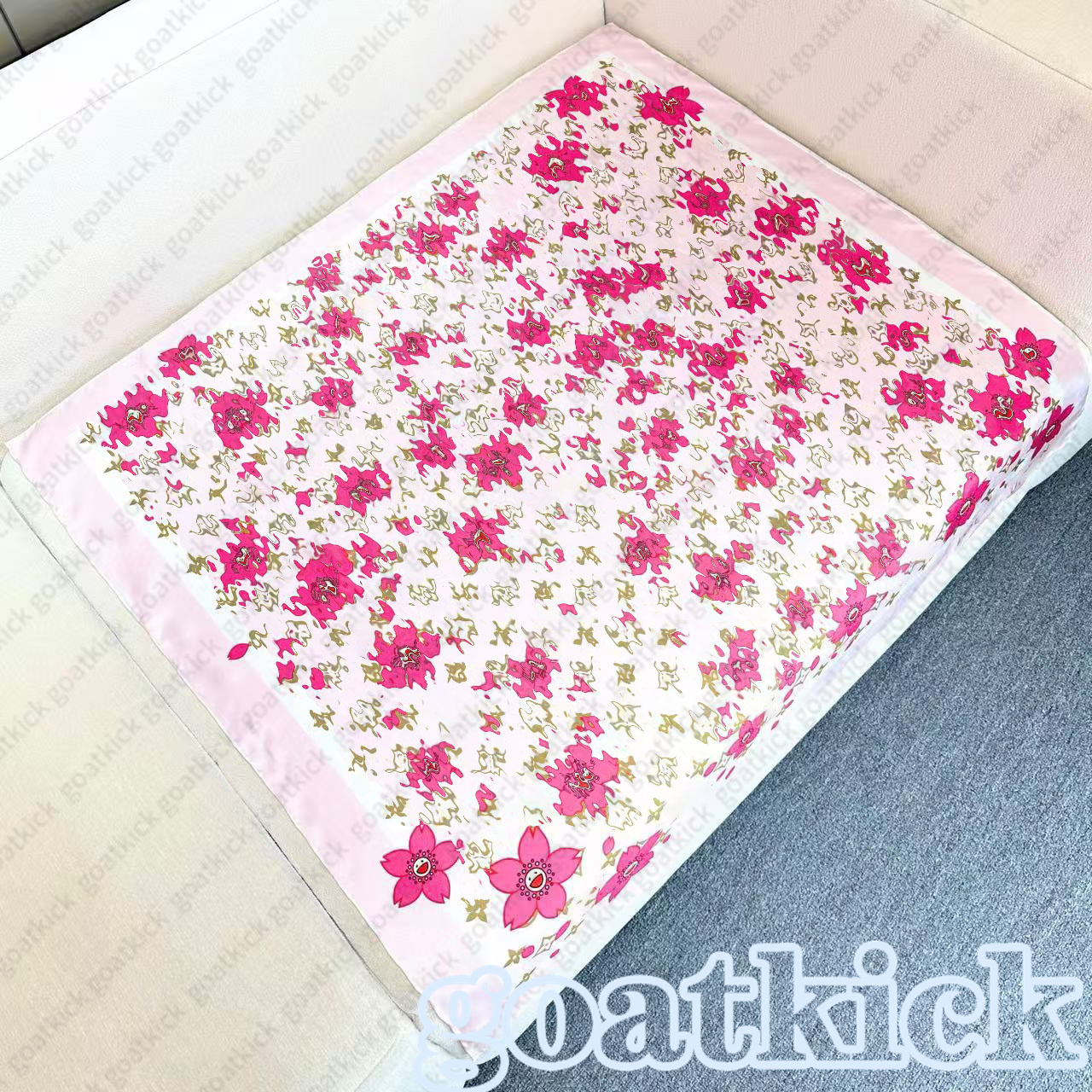 new square scarf Murakami designer women brand neck tie designer scarf for women scarves neck Multicolor BB Bandeau TM multicolor square bandeau silk Cherry Blossom