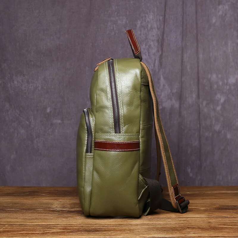 Designer Bag 2025 Genuine Leather Backpack For Men Casual College Style Book Cover Layered Cowhide Simple And Fashionable 15 Inch Laptop Bag Luxury Ba