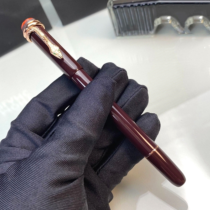 High Quality Heritage Collection Black Metal Rollerball Pen Ballpoint Pen Special Design Snake Clip Office School Writing Ink Fountain Pens