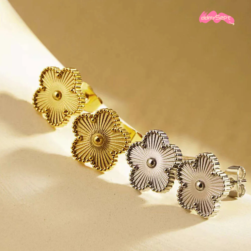 Shape Stainless Steel Earrings Lucky Clover Leaf Jewelry for Women Versatile Fashion H11.21 ddmysept