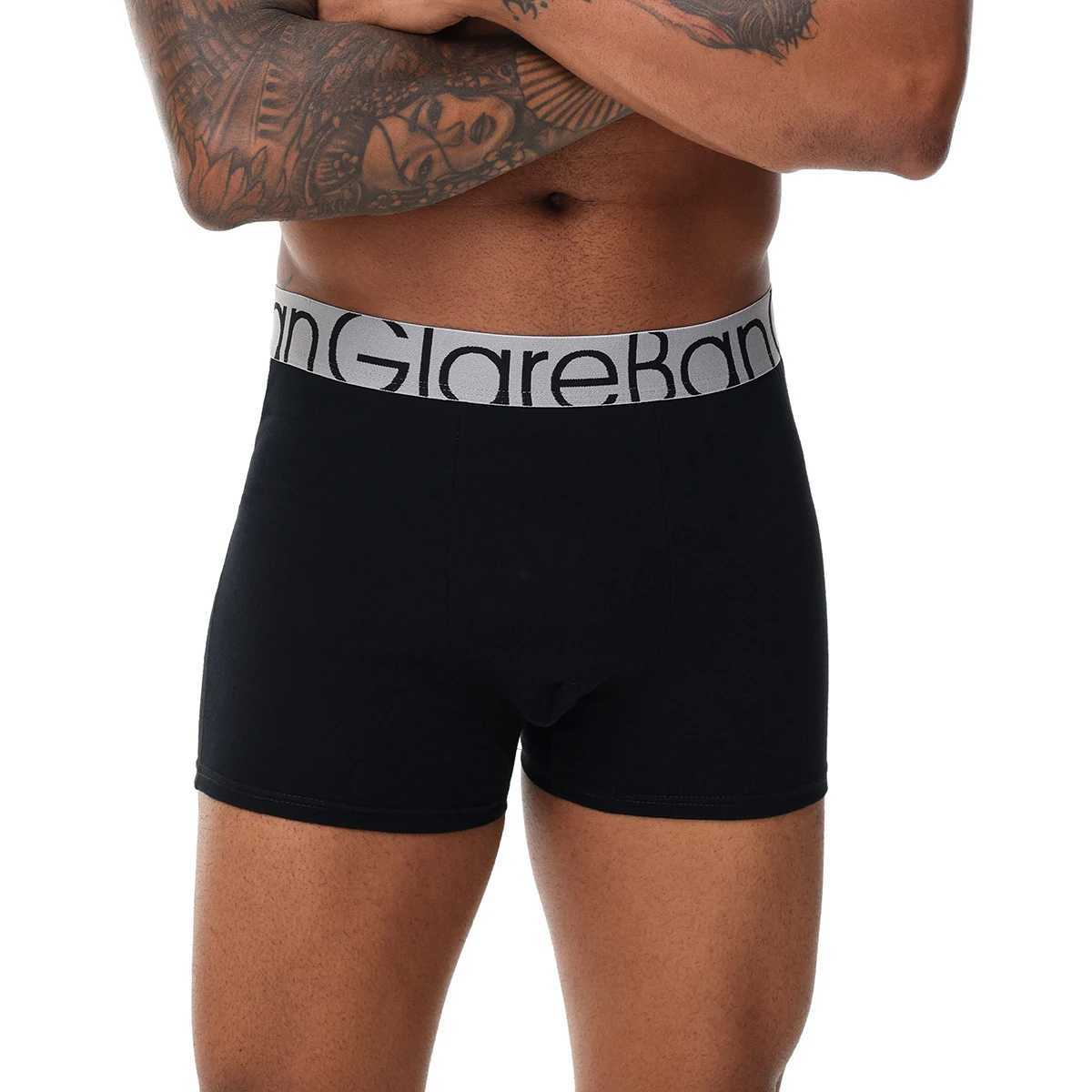 6-piece set of black cotton boxing shorts mens underwear mens soft mens underwear mens comfortable boxing shorts sliding underwear Z250422-1