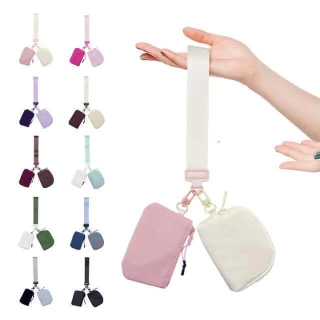 DHGargets Mini Waterproof Wrist Coin Purse Keychain Nylon Wallet for Women Girls Travel Outdoor hot Sports Solid Color Zip Pouch