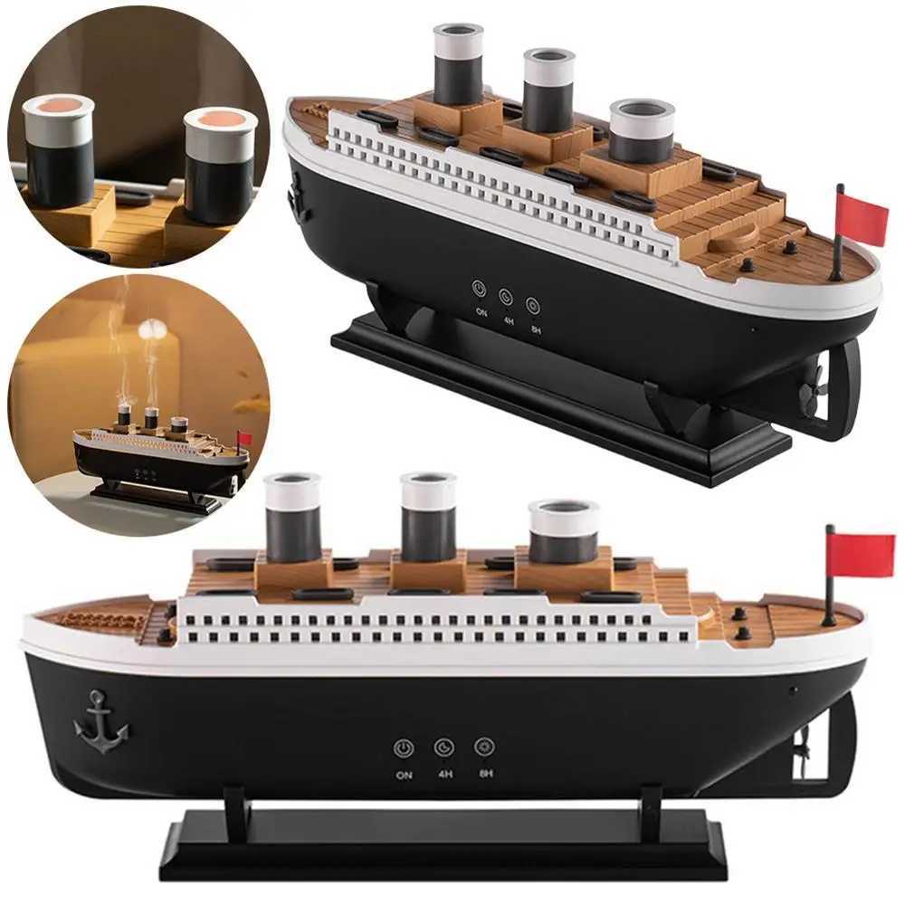 2025 Titanic model air humidifier 250ml essential oil diffuser Jellyfish smoke ring spray Ara diffuser Y250422