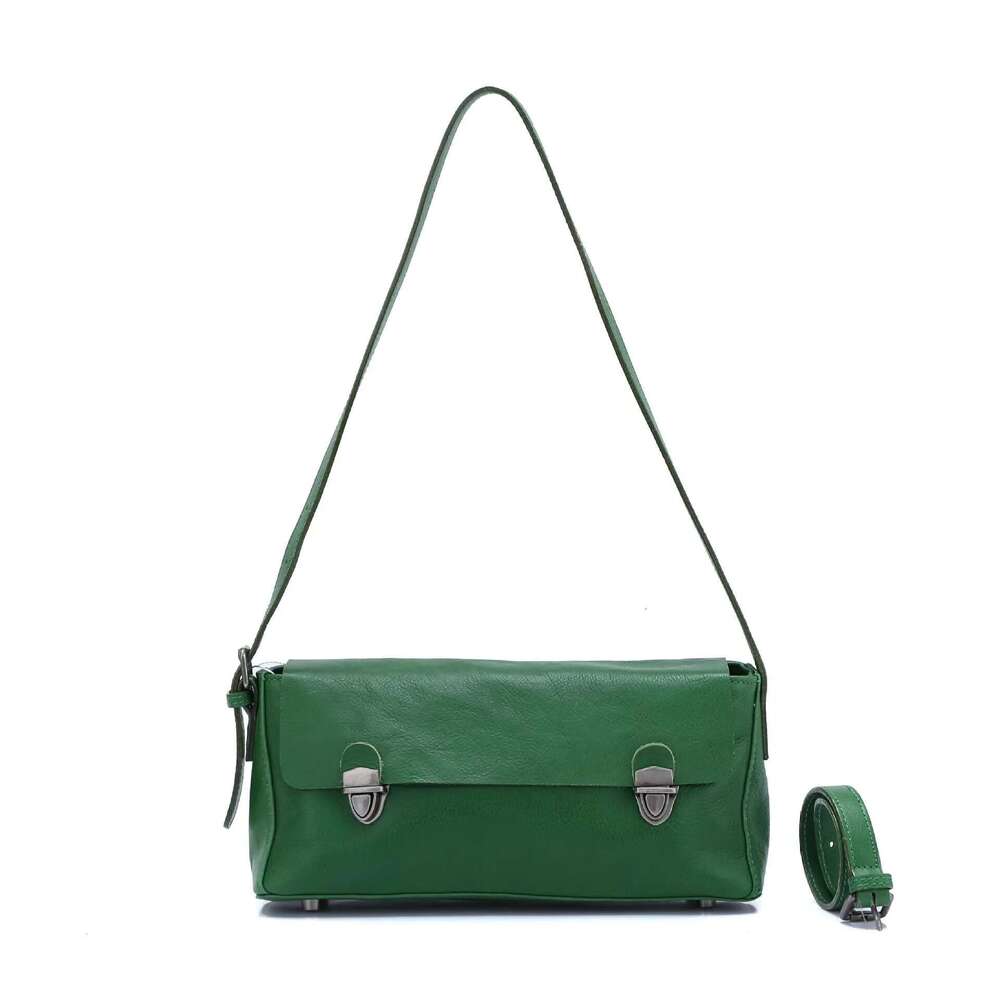 Vegetable Tanned Leather Shoulder High Sense Commuter Mobile Ladies Niche Baguette Armpit Bag Designer's bag