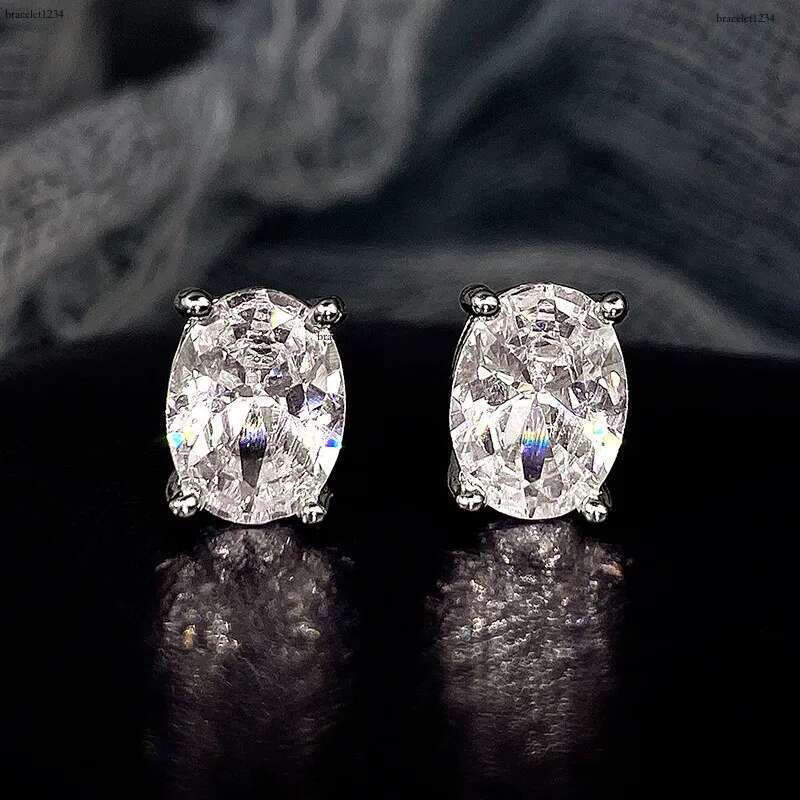 Egg Cubic Zircon Sutd Earrings Charm Sier Gold Designer Crystal Dia Love Heart Water Drop Earring Dangle for Woman Fashion Jewelry