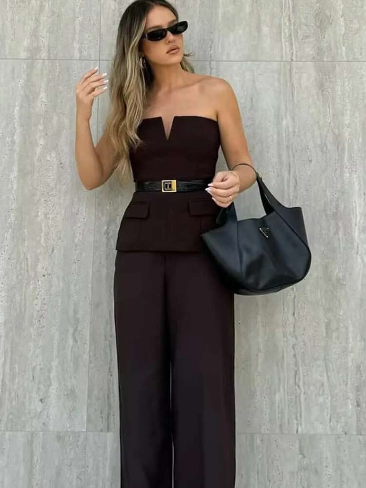 TFMLN Spring Summer Women Strapless Crop Basic Sleeveless Office Lady Trend Street Classic Solid Tube Tops