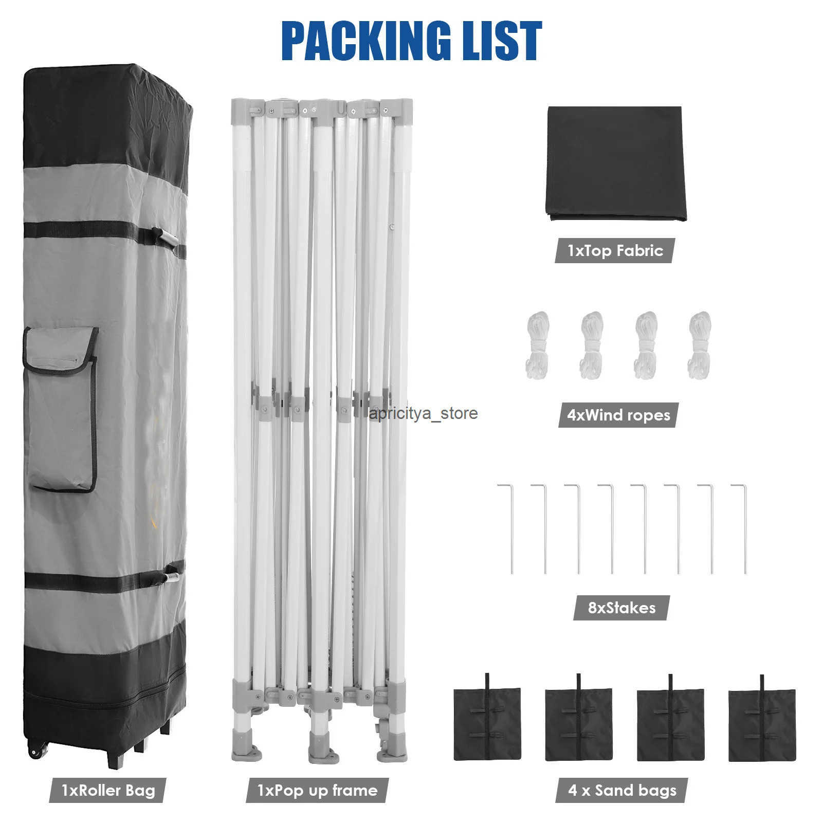 10x20 heavy-duty pop-up canopy tent used for party events weddings commercial instant canopy with roller bag waterproof party tent Q250423