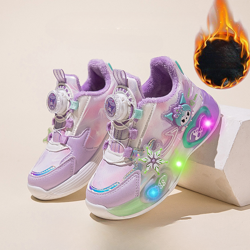 Winter luminous shoes, children's shoes, leather shoes with lights, fashionable and trendy shoes, soft soled non slip shoes, casual children'