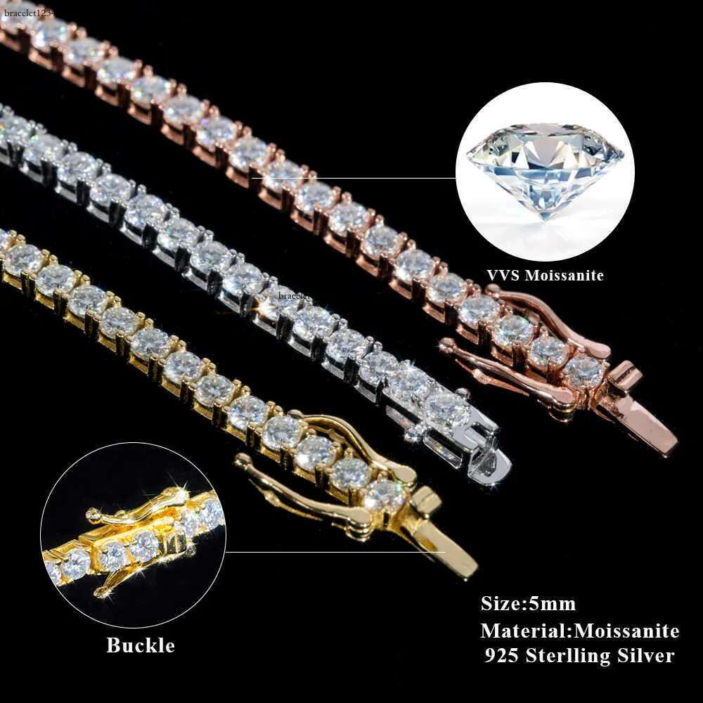 mossanite tennis chainFine jewelry sterg sier vvs moissanite necklace dia