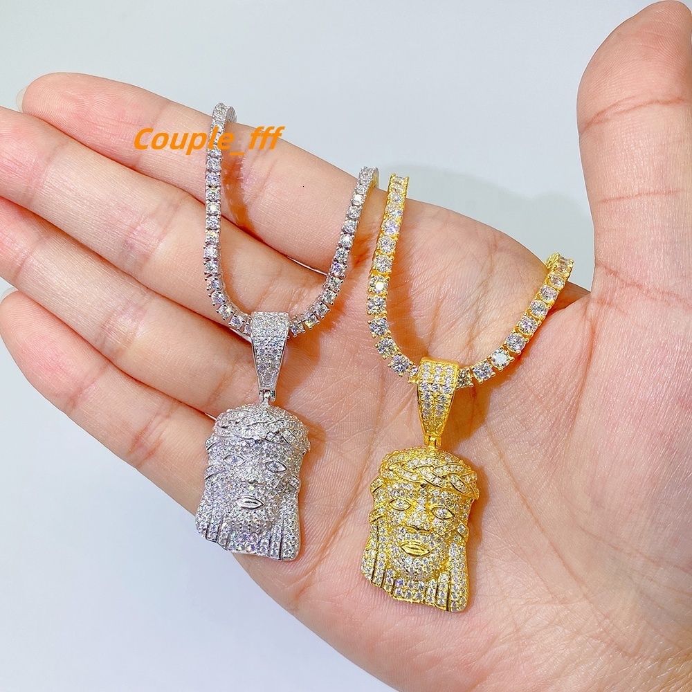 Wholesale Price Ready to Ship Jesus Head Mens Silver Only Vvs Mossinate Diamond Pendant
