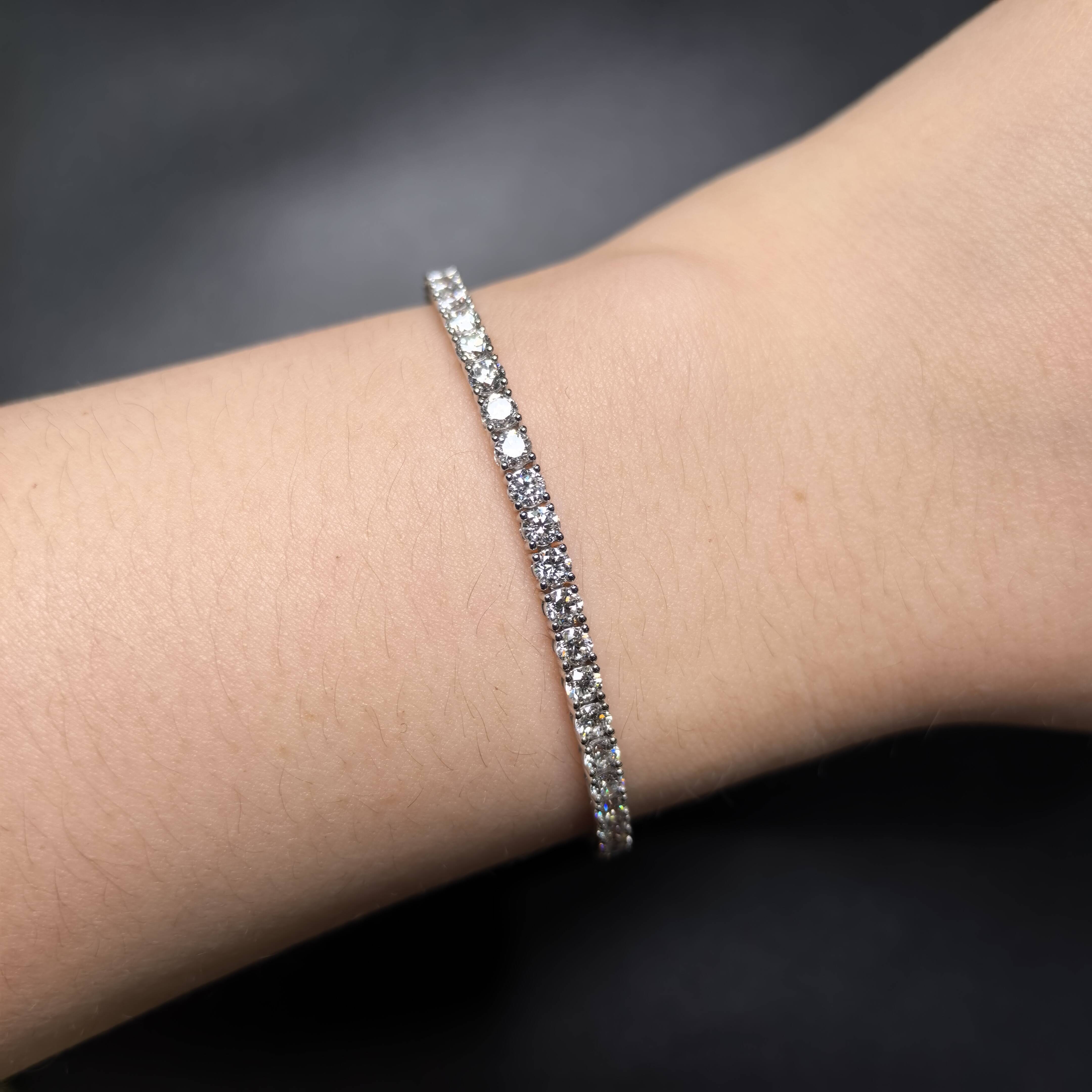 Luxury Moissanite Jewlery Tennis Bracelet Moissanite Diamond Tennis Bracelets 925 Silver Moissanite Tennis Bracelet