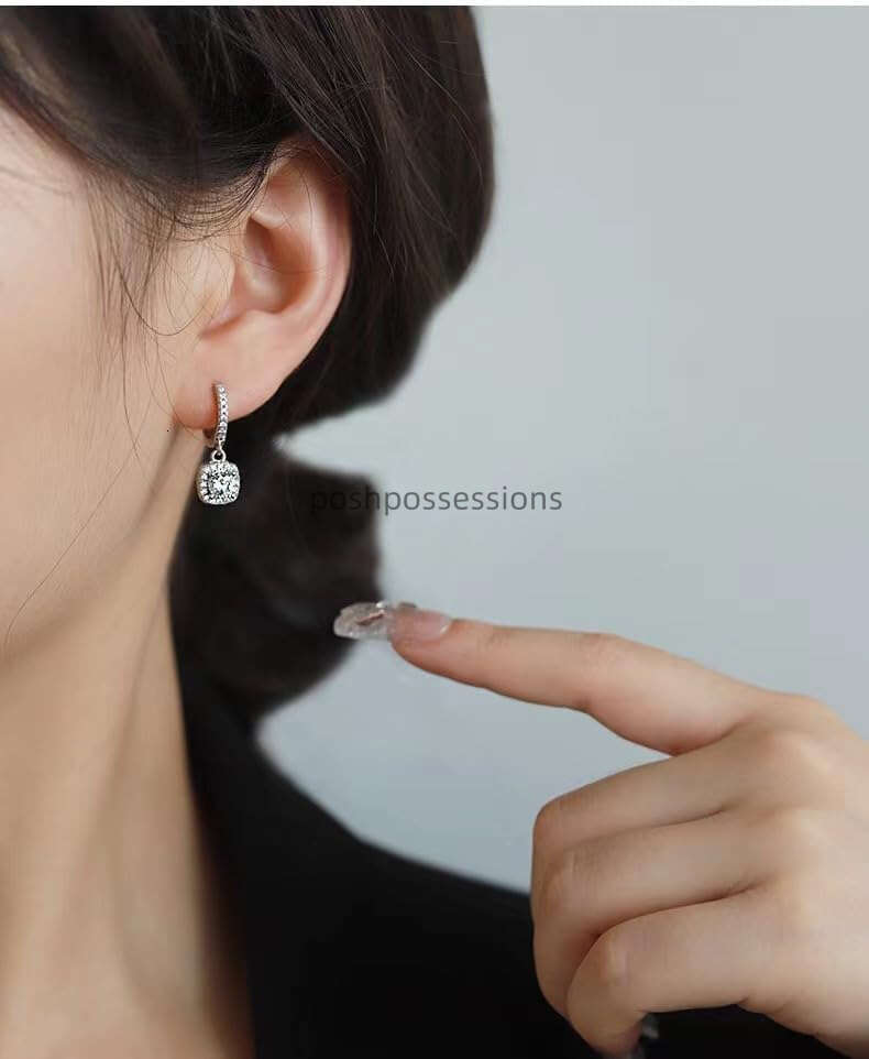 High Carbon Ring Earrings For Women, Made Of Pure Sier With Cuffs, Pendants, Hie Earrings, And Straps