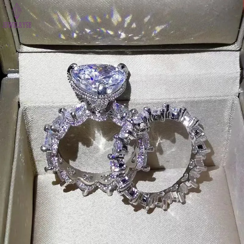 925 Sterling Silver Moissanite Engagement Rings for Women - Diamond-Encrusted Hip-Hop Crown Design by VVS