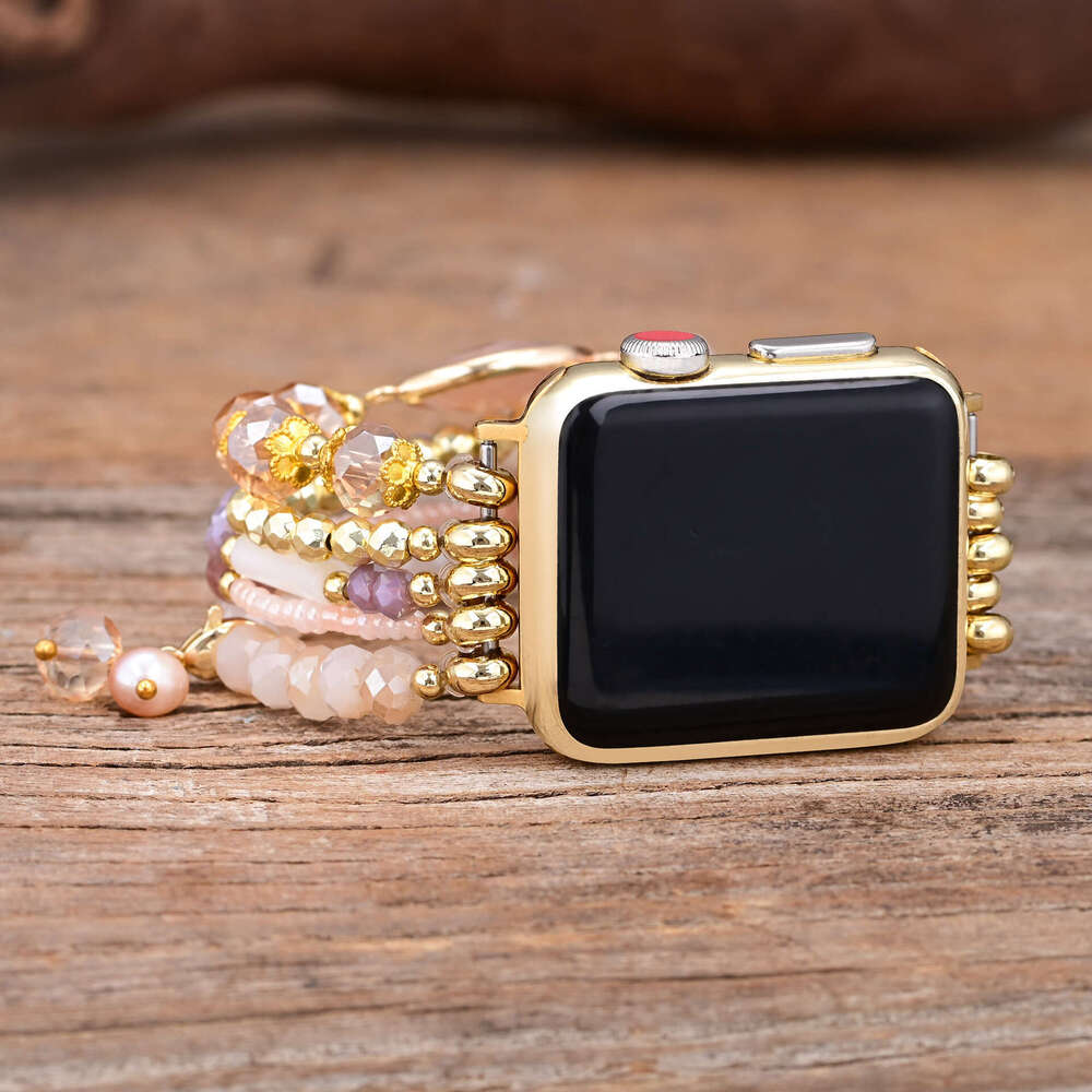 New Sunstone Pearl Elastic Rope Watch with Bohemian Apple/Samsung/Phoebe Strap