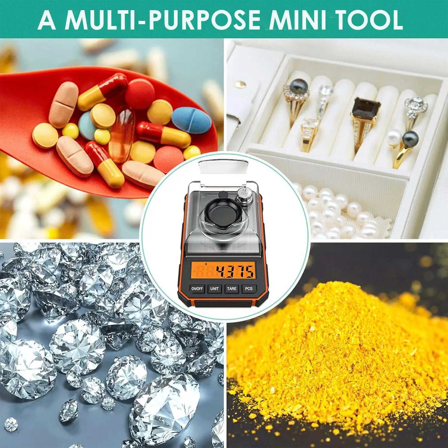 Brifit Electronic Digital Scale 0.001g/50g Mini Scale Precision Pocket Scale Milligram with 50g calibration weightXJ250423