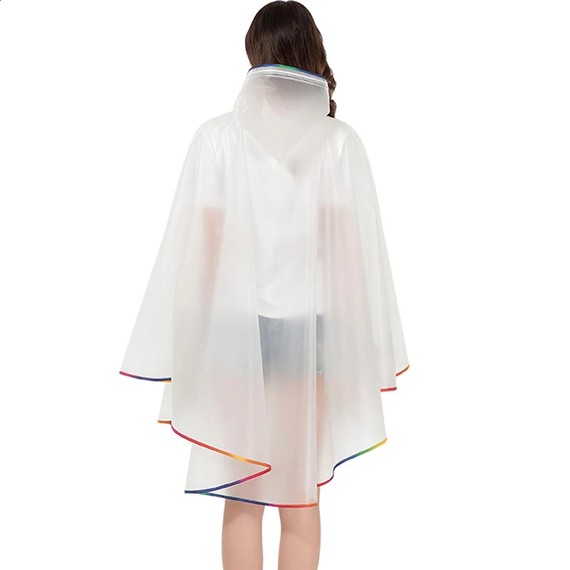 Poncho Reusable Waterproof EVA Women Rain Cape Raincoat Men Hooded Poncho For Outdoor Tourist Backpack Bicycle Riding Hiking 250421
